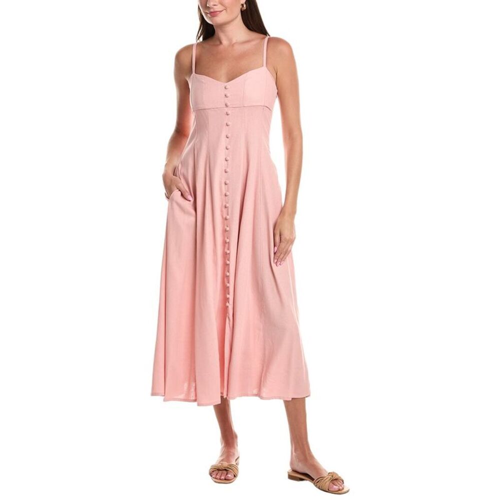 Taylor Womens  Solid Midi Dress, Pink